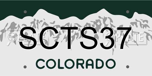 SCTS37 Colorado License Plate