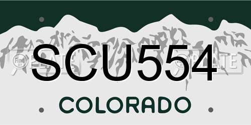 SCU554 Colorado License Plate