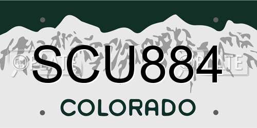 SCU884 Colorado License Plate