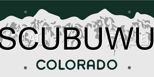 SCUBUWU Colorado License Plate