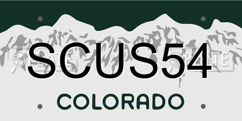 SCUS54 Colorado License Plate