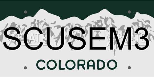 SCUSEM3 Colorado License Plate