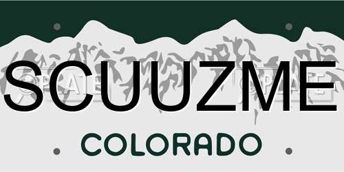 SCUUZME Colorado License Plate
