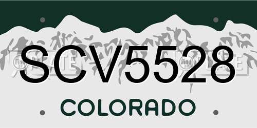 SCV5528 Colorado License Plate