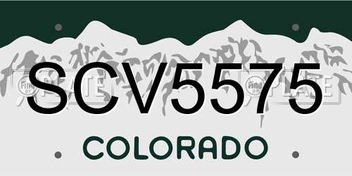SCV5575 Colorado License Plate