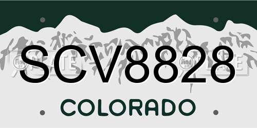 SCV8828 Colorado License Plate