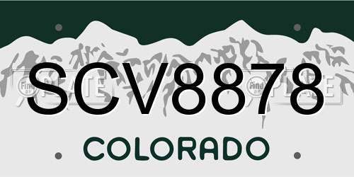 SCV8878 Colorado License Plate