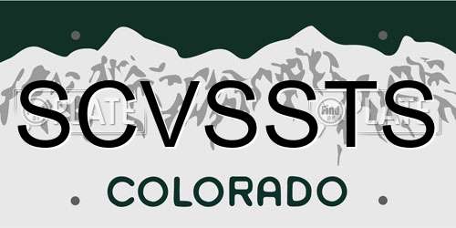 SCVSSTS Colorado License Plate