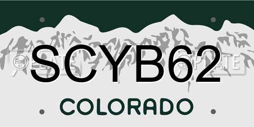 SCYB62 Colorado License Plate