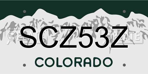 SCZ53Z Colorado License Plate