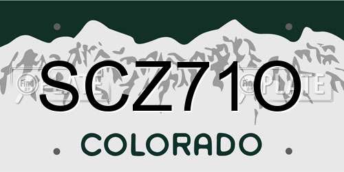 SCZ71O Colorado License Plate