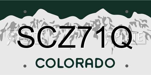 SCZ71Q Colorado License Plate