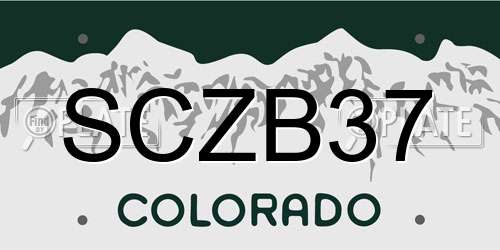 SCZB37 Colorado License Plate