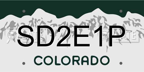 SD2E1P Colorado License Plate