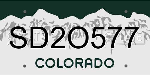 SD2O577 Colorado License Plate