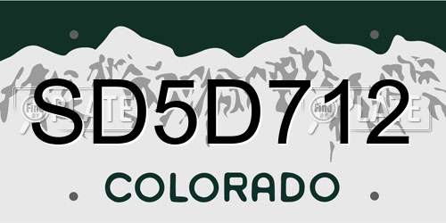 SD5D712 Colorado License Plate
