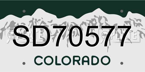 SD70577 Colorado License Plate