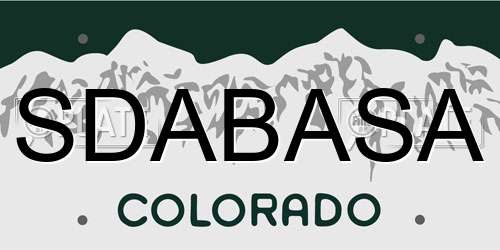SDABASA Colorado License Plate