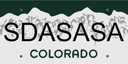 SDASASA Colorado License Plate