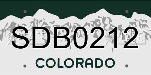 SDB0212 Colorado License Plate