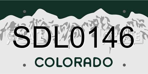 SDL0146 Colorado License Plate