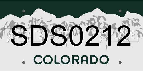 SDS0212 Colorado License Plate