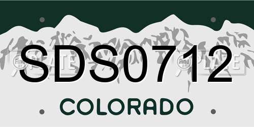 SDS0712 Colorado License Plate