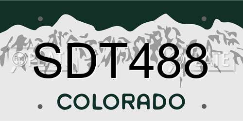 SDT488 Colorado License Plate