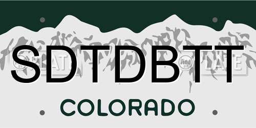 SDTDBTT Colorado License Plate