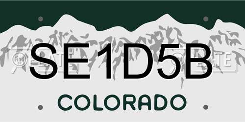 SE1D5B Colorado License Plate