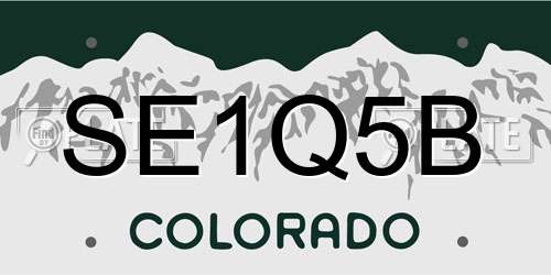 SE1Q5B Colorado License Plate