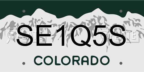 SE1Q5S Colorado License Plate