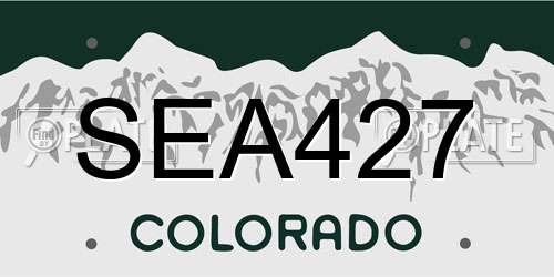 SEA427 Colorado License Plate