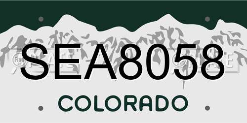 SEA8058 Colorado License Plate