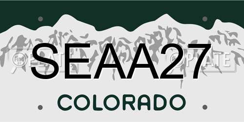 SEAA27 Colorado License Plate
