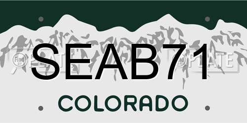 SEAB71 Colorado License Plate