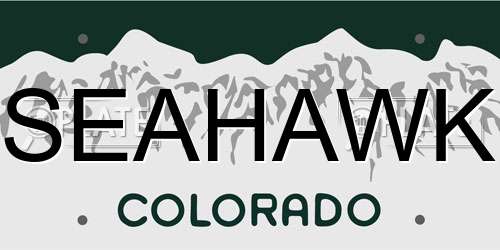 SEAHAWK Colorado License Plate