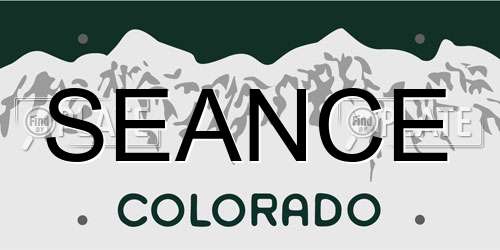 SEANCE Colorado License Plate