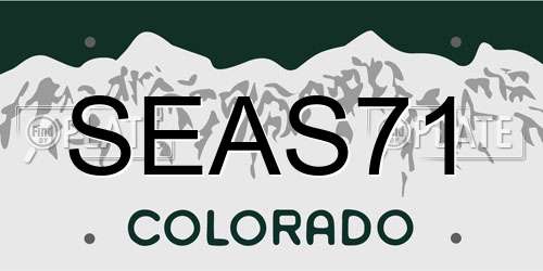 SEAS71 Colorado License Plate