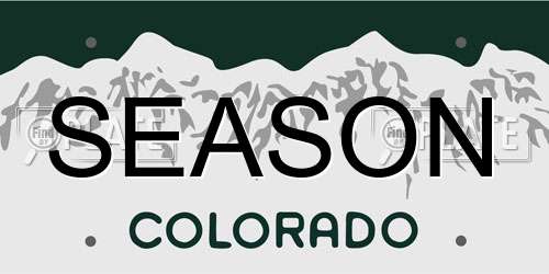 SEASON Colorado License Plate