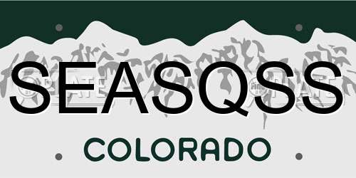 SEASQSS Colorado License Plate
