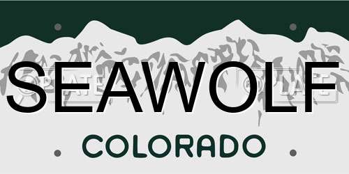 SEAWOLF Colorado License Plate