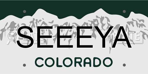 SEEEYA Colorado License Plate
