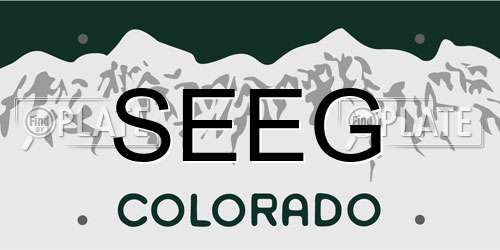 SEEG Colorado License Plate