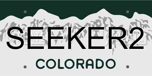 SEEKER2 Colorado License Plate