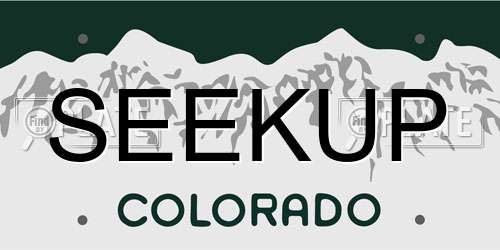 SEEKUP Colorado License Plate