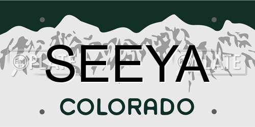 SEEYA Colorado License Plate