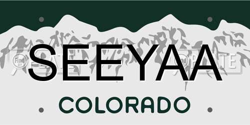 SEEYAA Colorado License Plate
