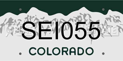 SEI055 Colorado License Plate