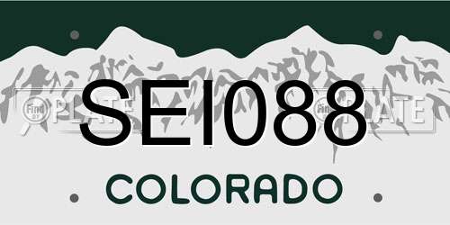 SEI088 Colorado License Plate